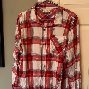 Magellan Outdoors Red and Teal Plaid Shirt